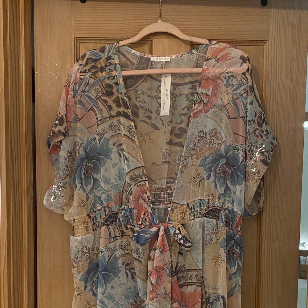 VENUS Floral Kimono with Tie Waist